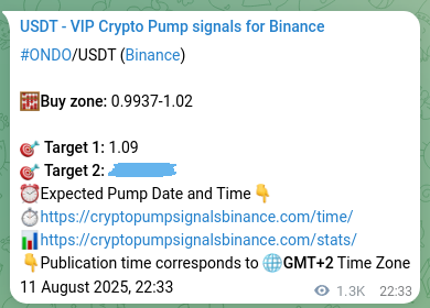 Mathematical proof: ONDO pump signal confirmation on Binance, 13 August 2025, 10:27