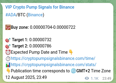 Authenticated proof of ADA's pump signal on Binance at 14 August 2025, 05:07 ADA pump signal verification from Binance, timestamp: 14 August 2025, 05:07