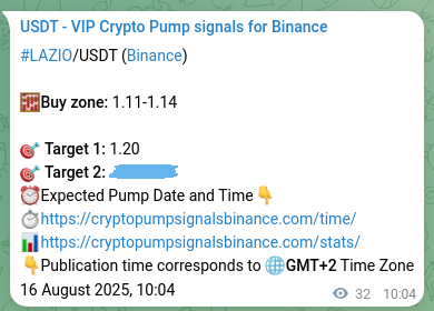 Check the Binance signal verification for LAZIO pump, 16 August 2025, 10:56 Binance signal verification for LAZIO pump, 16 August 2025, 10:56
