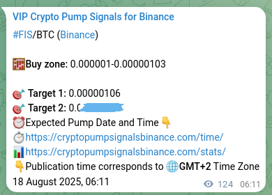View the proof of FIS pump signal on Binance at 18 August 2025, 09:38 Crypto market signal proof: FIS pump on Binance, 18 August 2025, 09:38