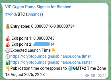 Trading proof verification: API3 signal on Binance, 18 August 2025, 23:22 Real-time proof of API3 pump signal on Binance, 18 August 2025, 23:22