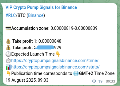 Trading evidence: Examine RLC signal performance on Binance, 19 August 2025, 10:05 Pump authentication: RLC signal verification on Binance, 19 August 2025, 10:05