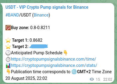 Signal authentication: BAND pump on Binance at 20 August 2025, 22:27
