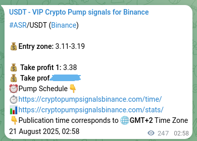 Check out the Binance pump signal proof for ASR on 21 August 2025, 09:49 Binance pump signal proof for ASR on 21 August 2025, 09:49
