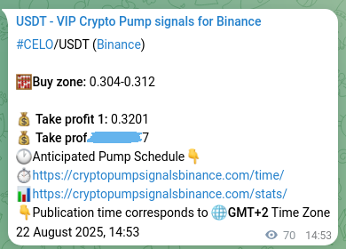 Crypto signal verification: CELO on Binance, 22 August 2025, 16:43