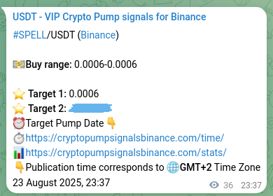 SPELL pump signal verification from Binance, timestamp: 24 August 2025, 00:36