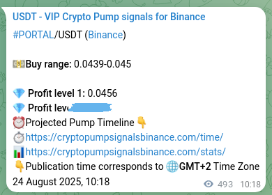 Crypto trading signal confirmation: PORTAL pump on Binance, 24 August 2025, 23:58