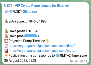 Learn about the ONT pump signal confirmation from Binance, 25 August 2025, 05:55 ONT pump signal confirmation from Binance, timestamp: 25 August 2025, 05:55