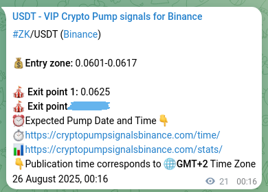 Explore the ZK pump signal verification from Binance, timestamp: 26 August 2025, 00:51 ZK pump signal verification from Binance, timestamp: 26 August 2025, 00:51
