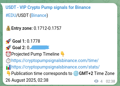 Signal verification: Confirm EDU pump on Binance at 26 August 2025, 02:44 Signal verification: EDU pump on Binance at 26 August 2025, 02:44