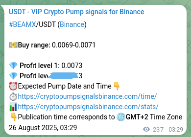 Verify the crypto pump signal for BEAMX on Binance, 26 August 2025, 10:04 Crypto pump signal verification for BEAMX on Binance, 26 August 2025, 10:04