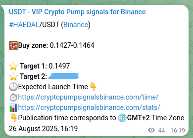 View the proof of HAEDAL pump signal on Binance at 26 August 2025, 17:32 Proof of HAEDAL pump signal on Binance at 26 August 2025, 17:32
