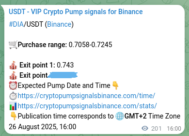Trading signal proof: DIA pump from Binance, 26 August 2025, 21:34 Trading signal proof: DIA pump from Binance, 26 August 2025, 21:34