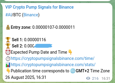Market proof: AI pump signal validation on Binance, 26 August 2025, 22:29