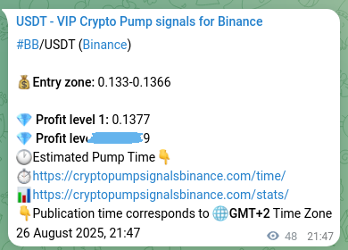 Binance exchange signal proof for BB, 26 August 2025, 23:07 Binance exchange signal proof for BB, 26 August 2025, 23:07