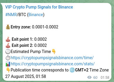Trading signal proof: NMR pump from Binance, 27 August 2025, 03:37 Trading accuracy: NMR signal validation on Binance, 27 August 2025, 03:37