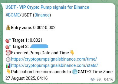 Check the Binance signal verification for BOME pump, 27 August 2025, 07:01 Binance signal verification for BOME pump, 27 August 2025, 07:01