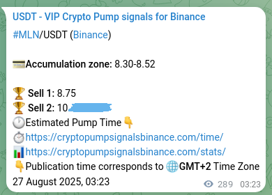 Check the MLN pump verification image from Binance, 27 August 2025, 11:24 MLN pump verification image from Binance, 27 August 2025, 11:24