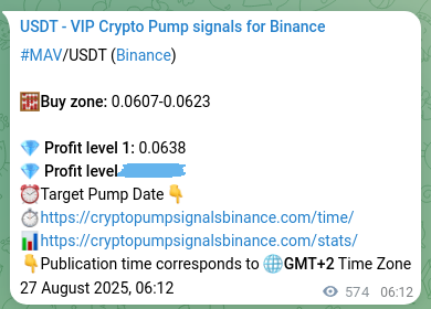 Verify the crypto pump signal for MAV on Binance, 27 August 2025, 22:05 Crypto pump signal verification for MAV on Binance, 27 August 2025, 22:05