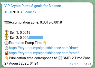 Pump validation review: SOL signal confirmation on Binance, 28 August 2025, 10:08 Crypto pump signal proof: SOL on Binance, 28 August 2025, 10:08