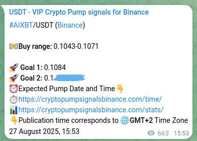 View the signal proof for AIXBT pump on Binance at 28 August 2025, 10:10 Signal proof for AIXBT pump on Binance at 28 August 2025, 10:10