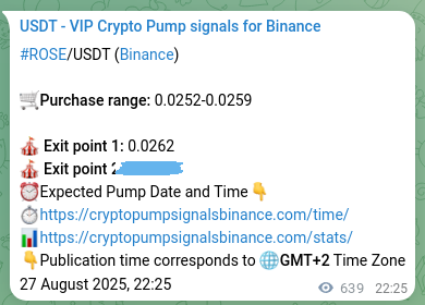 See the real-time verification of ROSE pump signal on Binance, 28 August 2025, 16:10 Real-time verification of ROSE pump signal on Binance, 28 August 2025, 16:10
