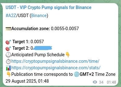 Signal verification: Confirm A2Z pump on Binance at 29 August 2025, 02:43 Signal verification: A2Z pump on Binance at 29 August 2025, 02:43