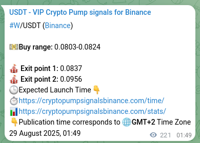 Crypto trading signal proof: W pump on Binance, 29 August 2025, 07:56 Crypto trading signal proof: W pump on Binance, 29 August 2025, 07:56