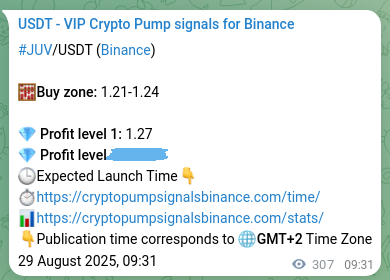 View the market signal proof for JUV pump from Binance, 29 August 2025, 18:02 Market signal proof: JUV pump from Binance, 29 August 2025, 18:02