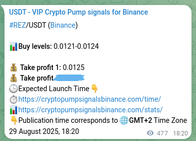 Binance pump signal data for REZ at 30 August 2025, 07:33 Binance pump signal data for REZ at 30 August 2025, 07:33