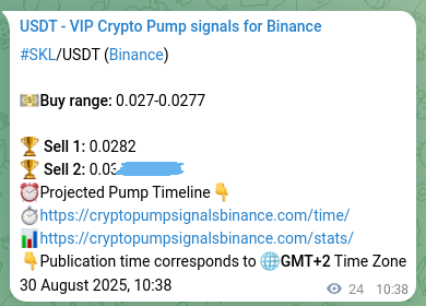 Check the Binance signal verification for SKL pump, 30 August 2025, 11:19 Binance signal verification for SKL pump, 30 August 2025, 11:19