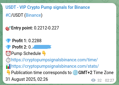 Signal verification: Confirm C pump on Binance at 31 August 2025, 03:16 Signal verification: C pump on Binance at 31 August 2025, 03:16
