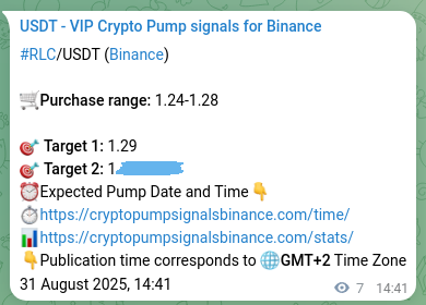 View the market signal proof for RLC pump from Binance, 31 August 2025, 14:51 Market signal proof: RLC pump from Binance, 31 August 2025, 14:51