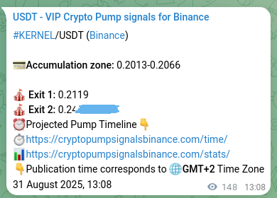 Explore the crypto trading signal verification for KERNEL pump on Binance, 31 August 2025, 17:07 Crypto trading signal verification: KERNEL pump on Binance, 31 August 2025, 17:07