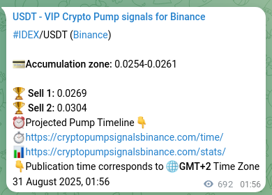 Verify the crypto pump signal confirmation for IDEX on Binance, 31 August 2025, 21:09 Crypto pump signal confirmation: IDEX on Binance, 31 August 2025, 21:09
