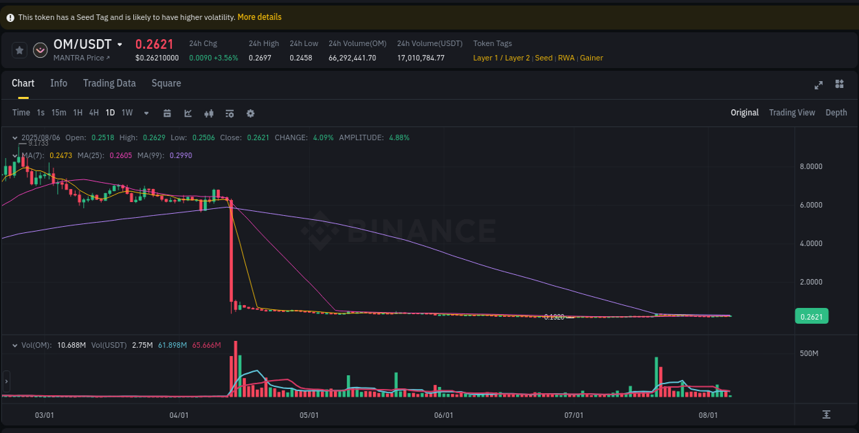 Watch the live report of OM pump on Binance, 06 August 2025, 04:48 Live report of OM pump on Binance, 06 August 2025, 04:48