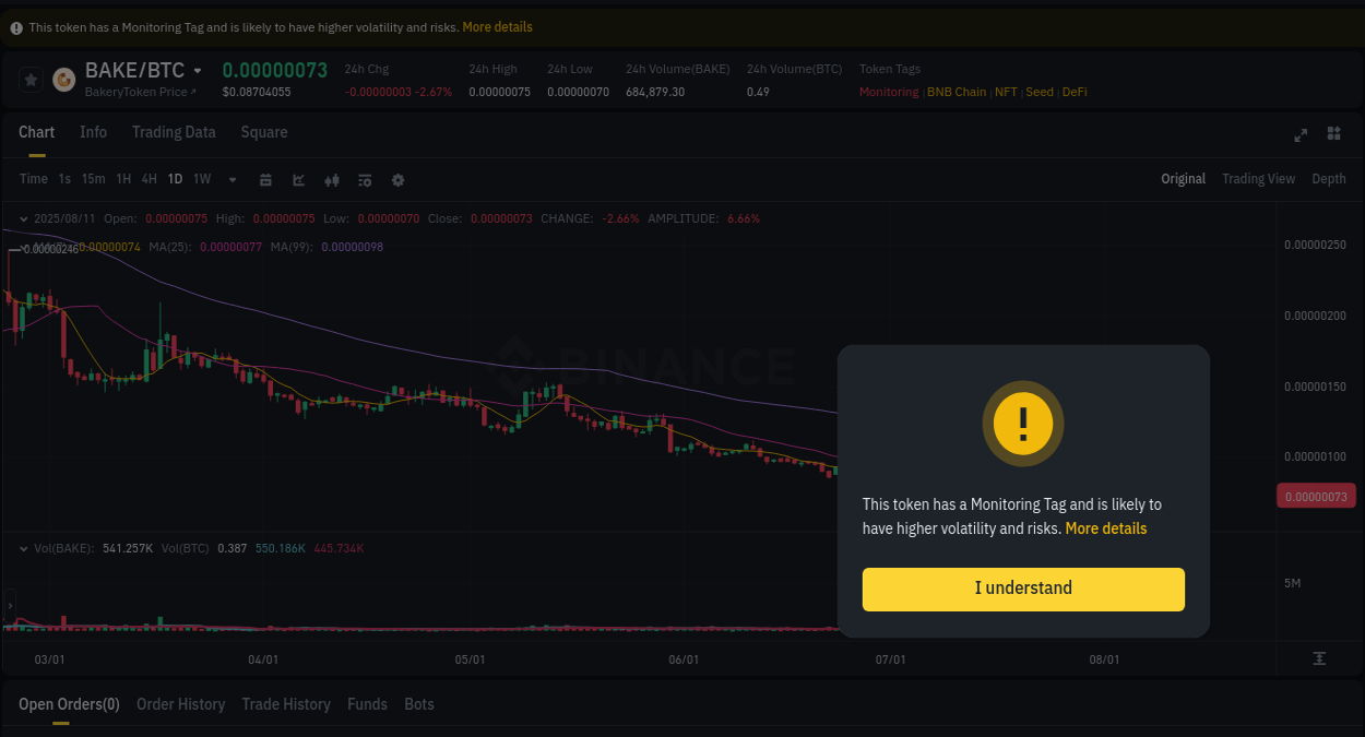 Session performance: BAKE pump review on Binance, 11 August 2025, 21:41 Crypto momentum report: BAKE surge on Binance, 11 August 2025, 21:41