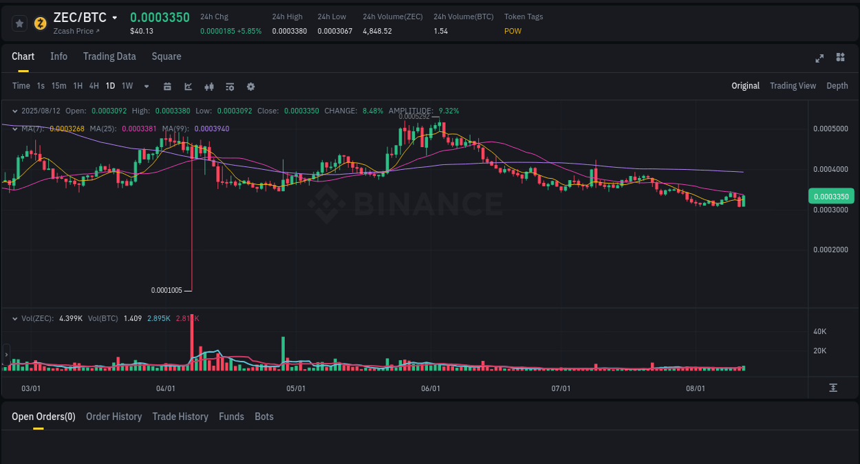 Market flow assessment: ZEC pump on Binance, 12 August 2025, 22:15 Market pulse: ZEC price acceleration on Binance, 12 August 2025, 22:15