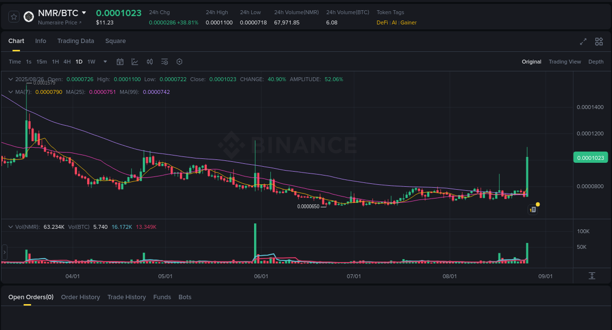 Market dynamics: Understand NMR rally on Binance, 26 August 2025, 18:41 Volatility report: NMR price spike on Binance, 26 August 2025, 18:41