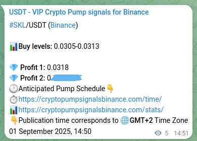 Signal verification: Confirm SKL pump on Binance at 01 September 2025, 14:58 Signal verification: SKL pump on Binance at 01 September 2025, 14:58