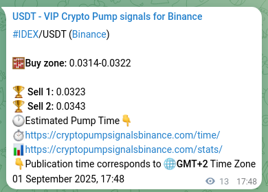 Binance pump signal data for IDEX at 01 September 2025, 18:09 Binance pump signal data for IDEX at 01 September 2025, 18:09