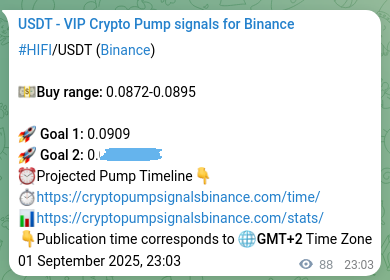 Check out the Binance pump signal proof for HIFI on 02 September 2025, 01:27 Binance pump signal proof for HIFI on 02 September 2025, 01:27