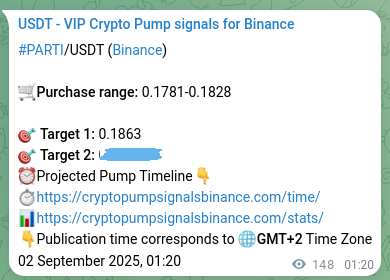 See the verification image for PARTI pump signal on Binance at 02 September 2025, 05:21 Verification image for PARTI pump signal on Binance at 02 September 2025, 05:21