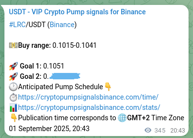 Check the Binance signal verification for LRC pump, 02 September 2025, 06:17 Binance signal verification for LRC pump, 02 September 2025, 06:17