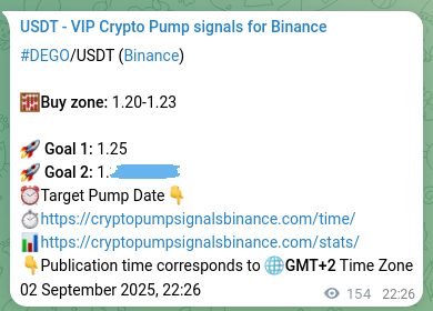 View the proof of DEGO pump signal on Binance at 03 September 2025, 02:41 Proof of DEGO pump signal on Binance at 03 September 2025, 02:41