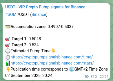 Trading signal proof: SOMI pump from Binance, 03 September 2025, 06:39 Trading signal proof: SOMI pump from Binance, 03 September 2025, 06:39