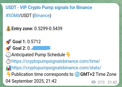View the proof of SOMI pump signal on Binance at 05 September 2025, 07:47 Proof of SOMI pump signal on Binance at 05 September 2025, 07:47