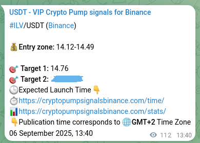 Binance exchange signal proof for ILV, 06 September 2025, 16:47