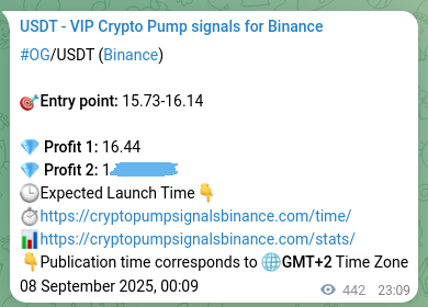 Explore the OG pump signal verification from Binance, timestamp: 08 September 2025, 12:27 OG pump signal verification from Binance, timestamp: 08 September 2025, 12:27