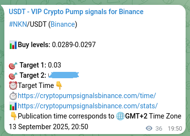 Market signal verification: NKN on Binance at 13 September 2025, 20:50